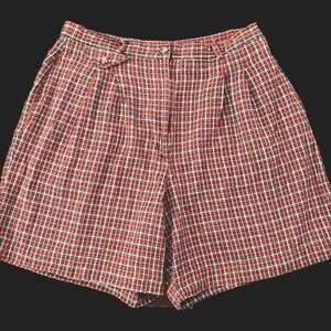 ✦ Vintage Red Plaid High Waisted Shorts ✦